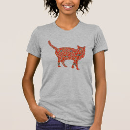 Vintager floraler Cat-T - Shirt