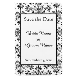 Vintager floraler Damast Speichern Sie das Datumsf Magnet