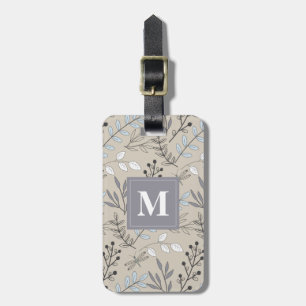Vintager floraler DragonFly Muster Monogram Gepäckanhänger
