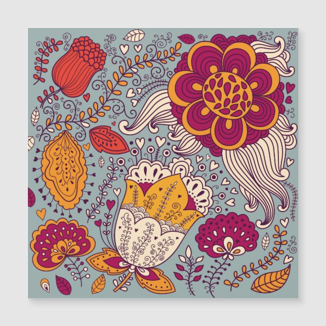 Vintager floraler Elegant Hintergrund Magnetkarte (Vorderseite)