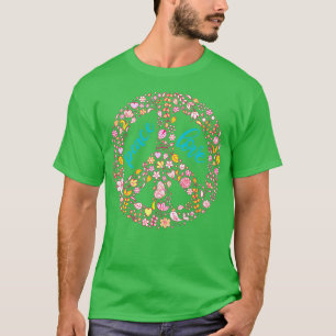 Vintager floraler Friedensvertrag T-Shirt