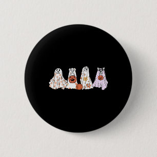 Vintager floraler Ghost Hund Happy Halloween Hund Button