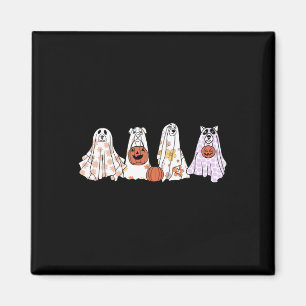 Vintager floraler Ghost Hund Happy Halloween Hund Magnet