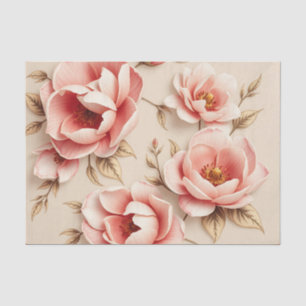 Vintager floraler Hintergrund mit Kamelien Seidenpapier