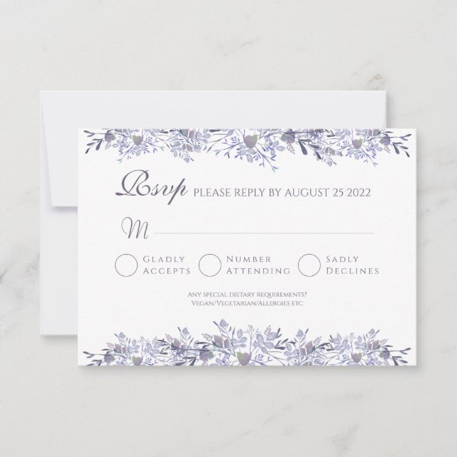 Vintager floraler UAWG - Hochzeitskarte RSVP Karte (Vorderseite)