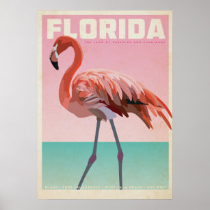 Vintager Florida-Flamigo Poster