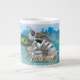 Vintager Flug nach Australien Reiseplakat Jumbo-Tasse