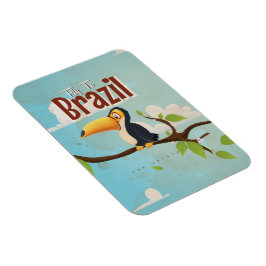 Vintager Flug nach Brasilien Toucan Travel Poster Magnet