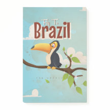 Vintager Flug nach Brasilien Toucan Travel Poster