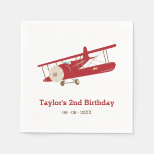 Vintager Flugzeug-Geburtstag/Baby-Duschen-Papier Serviette