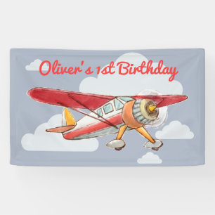 Vintager Flugzeug-Geburtstag Banner