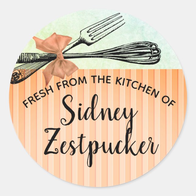 Vintager Flüsternbogen aus der Küche des Aufkleber (Vorderseite)