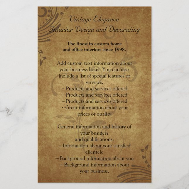 Vintager Flyer oder Programm für antike Swirke (Vorne)