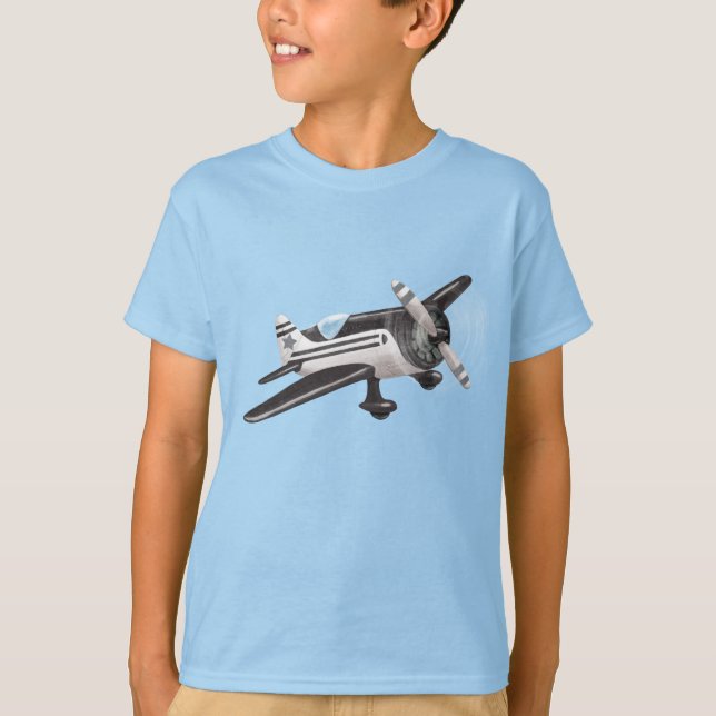 Vintager Flyer: Schwarzweiß T-Shirt (Vorderseite)