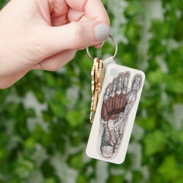 Vintager Footprint Podiatrie Foot Schlüsselanhänger (Hand)