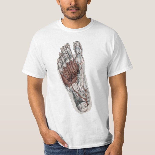Vintager Footprint Podiatrie Foot T-Shirt (Vorderseite)