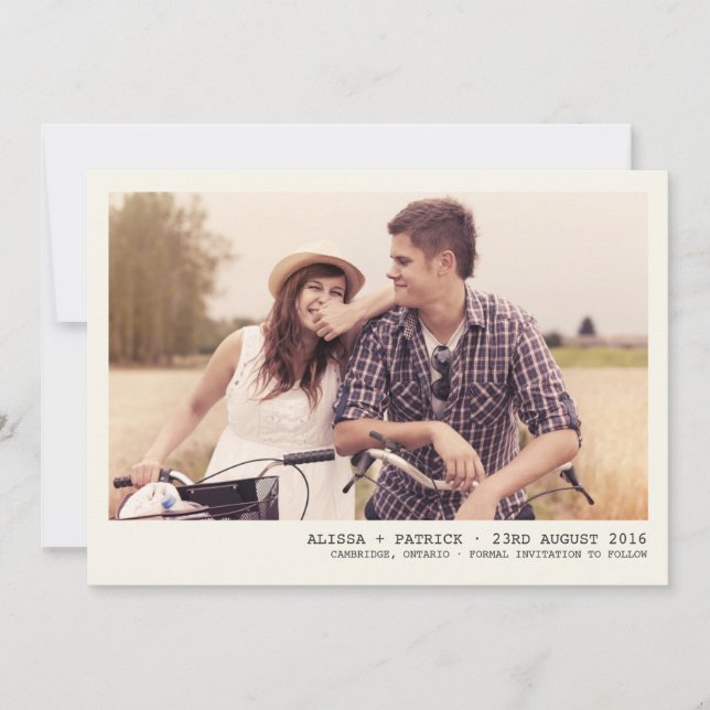 Vintager Foto-Rahmen Ankündigung Datum freihalten (Vorderseite)