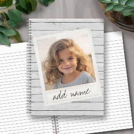 Vintager Foto Rahmen - Rustikales Grauholz Notizbuch