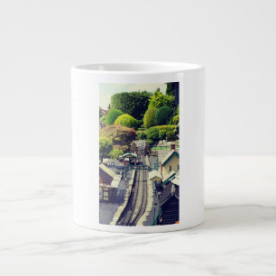 Vintager Fotodruck am Bahnhof Jumbo-Tasse