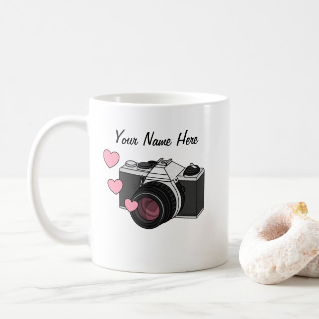 Vintager Fotograf für Hochzeitsfotografie - Tasse (Mit Donut)