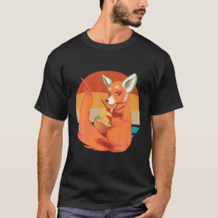 Vintager Fox, der einen Scarf aus thailändischem N T-Shirt
