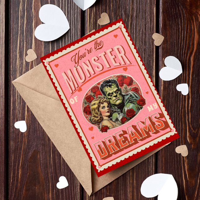 Vintager Frankenstein-Horror Valentinstag Karte (Von Creator hochgeladen)