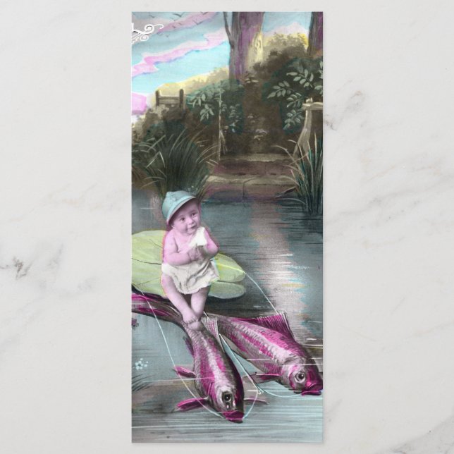 Vintager französischer Aprilscherz Pistcard Menükarte (Vorderseite)