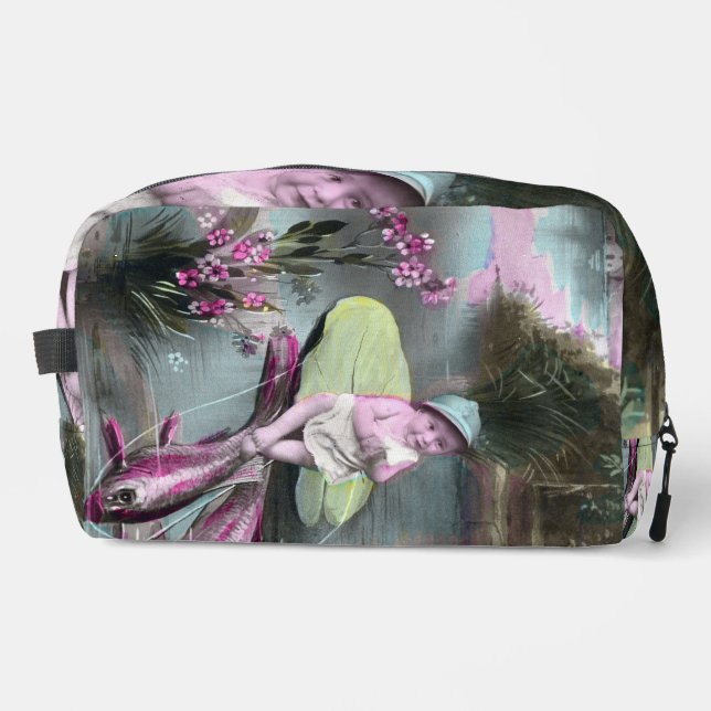 Vintager französischer Aprilscherz Pistcard Waschbeutel (Vorderseite)