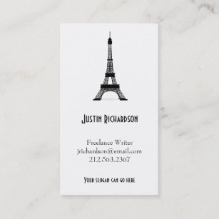 Vintager französischer Art-Schwarz-Eiffel-Turm Visitenkarte