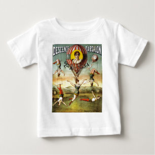 Vintager französischer Ballon und Trapeze Performa Baby T-shirt