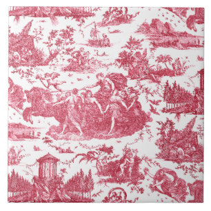 Vintager französischer Chariot von Dawn Toile de J Fliese