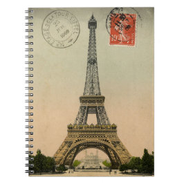 Vintager französischer Chic Eiffel Tower Paris Pos Notizblock