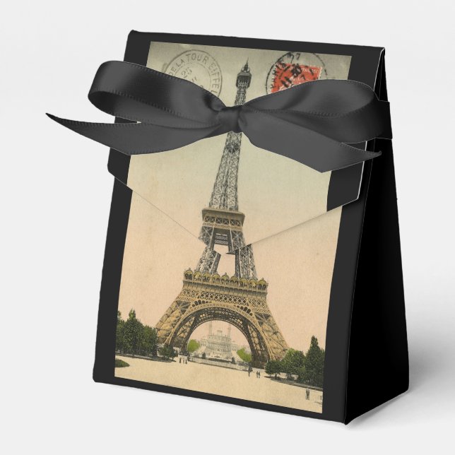 Vintager französischer Chic Paris Eiffel Tower Geschenkschachtel (Vorderseite)