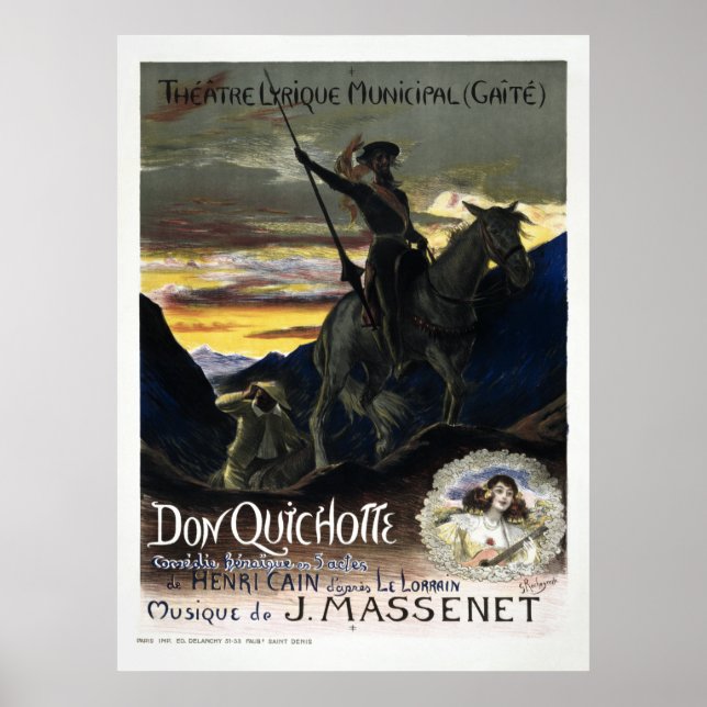 Vintager französischer Don Quixote Opera Poster (Vorne)