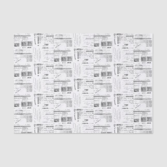 Vintager französischer Empfang Seidenpapier (Vorderseite)