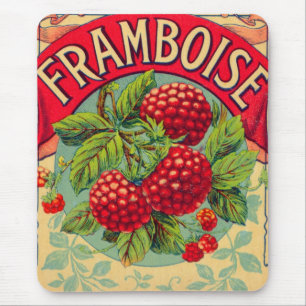Vintager französischer Framboise (Himbeere) Mousepad