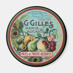 Vintager französischer Frucht-Aufkleber Magnet