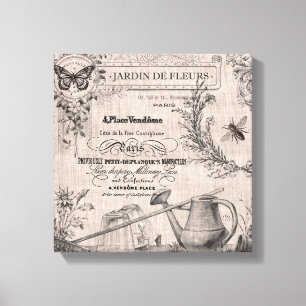 Vintager französischer Garten, gedehnte Leinwand
