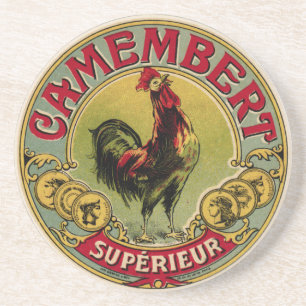 Vintager französischer Hahn-Bauernhof und Getränkeuntersetzer