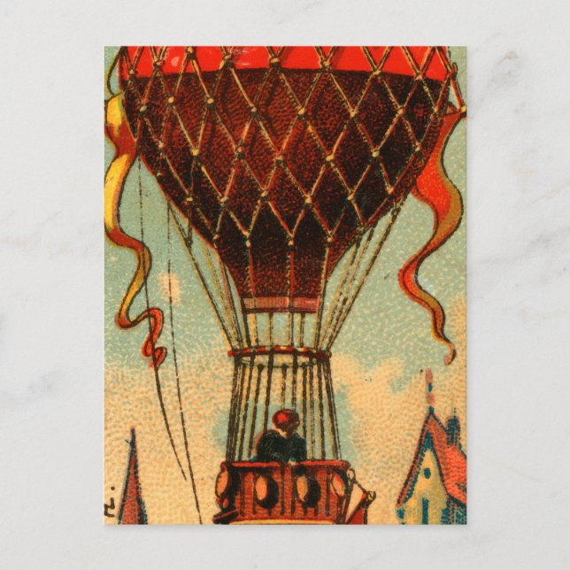 Vintager französischer Heißluftballon Postkarte (Vorderseite)