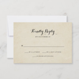 Vintager französischer Hochzeitstil RSVP Karte