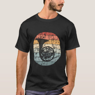 Vintager französischer Horn Musiker Retro Brass Ba T-Shirt