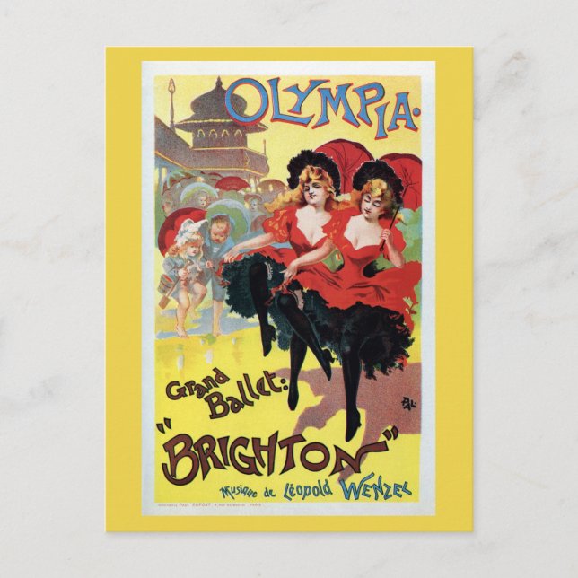 Vintager französischer Kanaltanz Postkarte (Vorderseite)