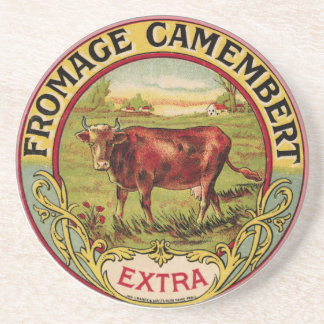 Vintager französischer Käse mit Getränkeuntersetzer