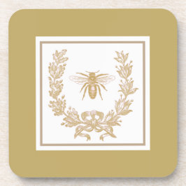 Vintager französischer Kranz mit Bienenpilz Getränkeuntersetzer