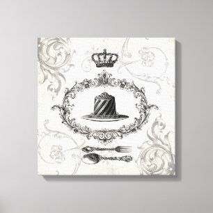 Vintager französischer Kuchen gedehnte Leinwand