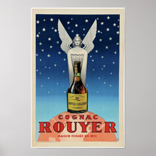 Vintager französischer Likör Alkohol Art Deco Post Poster