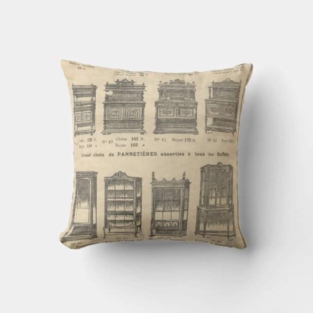 Vintager französischer Möbelkatalog Kissen (Vorderseite)