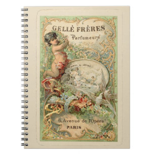 Vintager französischer Parfüm-Aufkleber Notizblock