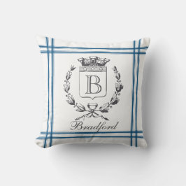 Vintager französischer Personalisierter Monogramm Kissen
